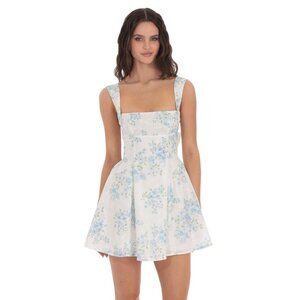 COMING SOON LUCY IN THE SKY BLUE FLORAL MINI DRESS